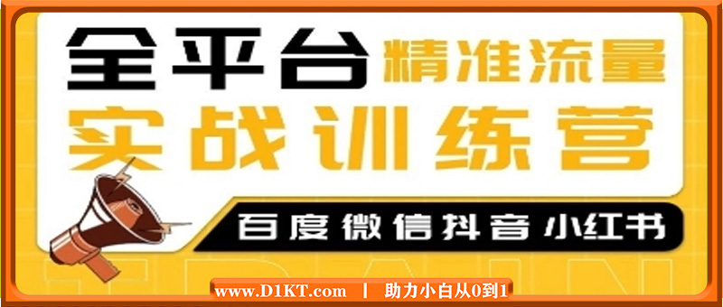 全平台精准流量实战训练营，百度微信抖音小红书SEO引流教程